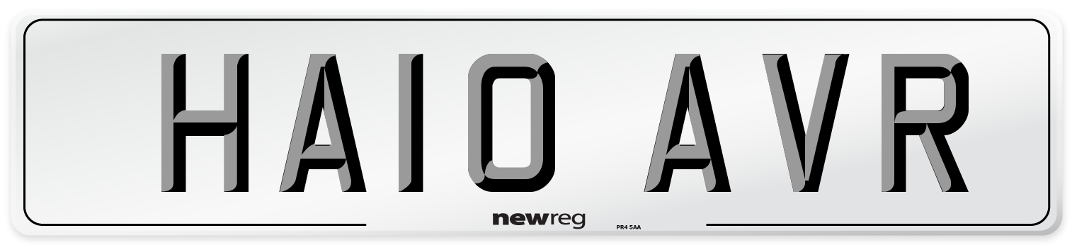 HA10 AVR Number Plate from New Reg